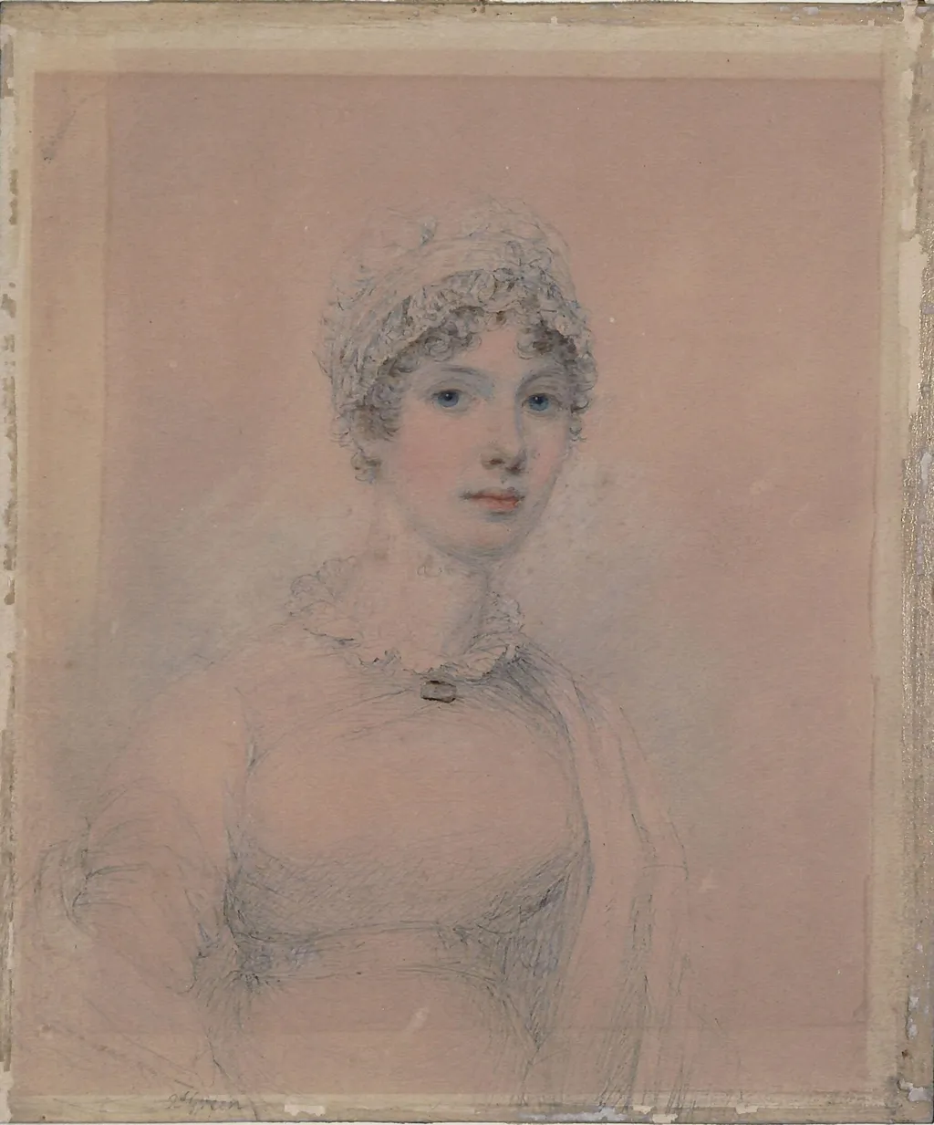 Portrait of a lady, by James Green, watercolor, 1812