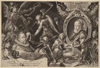 Bartholomaeus Spranger and his Late Wife Christina Muller, by Aegidius Sadeler II, ink, 1600
