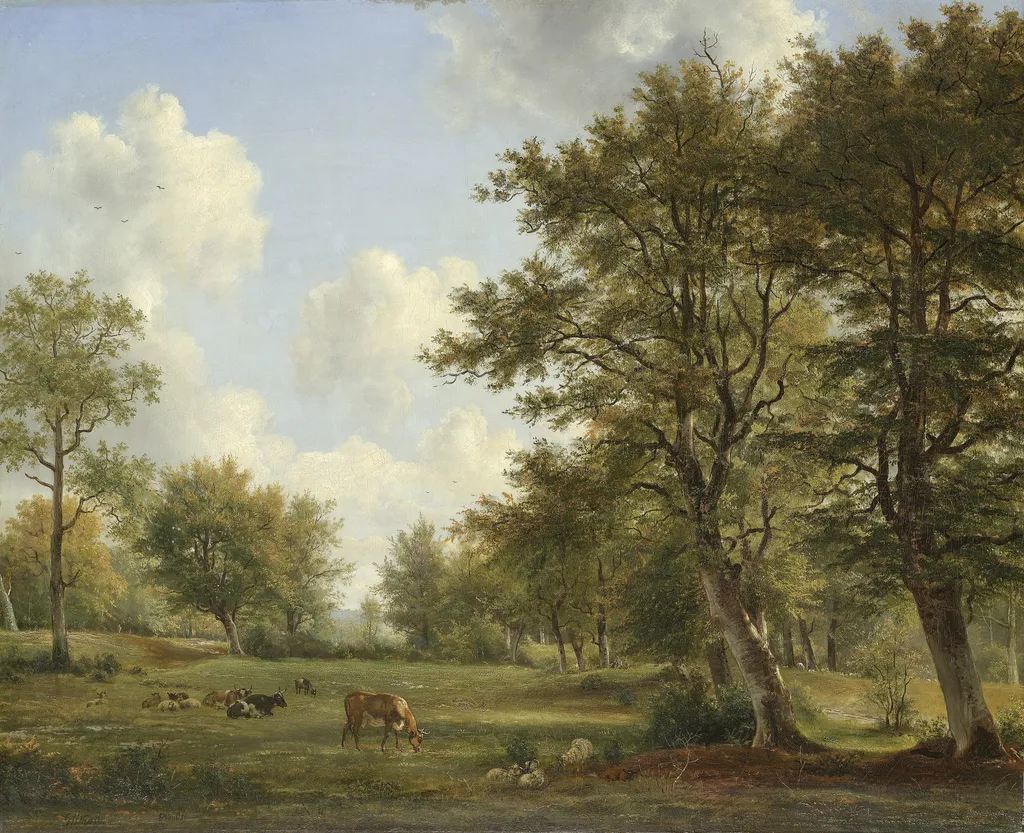Landscape near Hilversum, by George Jacobus Johannes van Os, oil, 1829