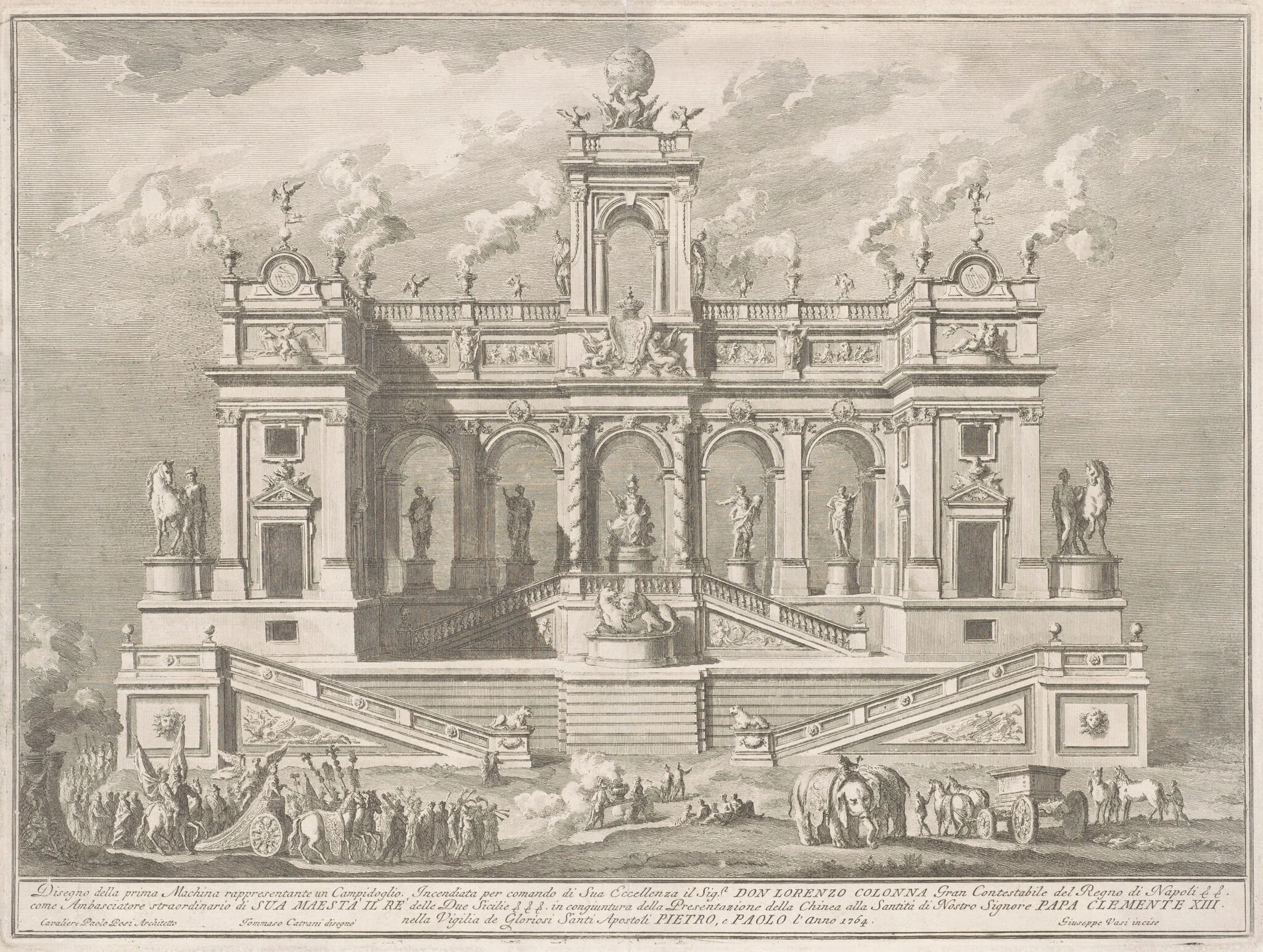 The Prima Macchina for the Chinea of 1764: A Capitol Building, detail