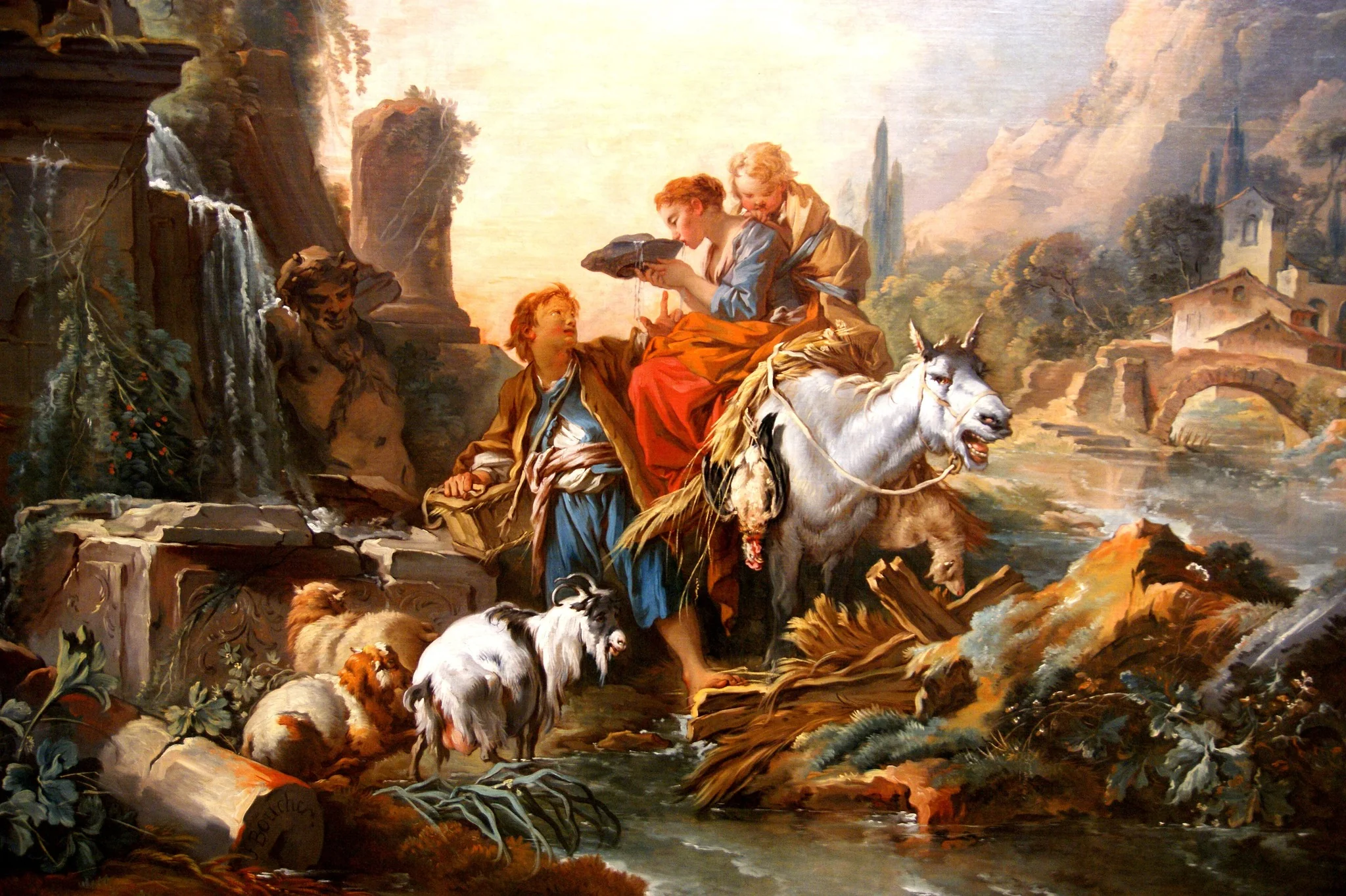 Rast am Brunnen, detail