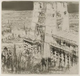 Herodias: Page 7, The sun made the cliffs of white marble glitter, and the golden rays on its roof, by William Walcot, 1928