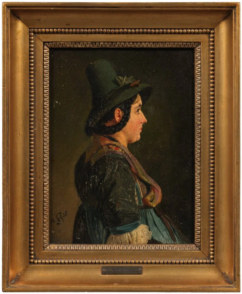 Profile Study of a Woman in Tyrolean Costume, detail