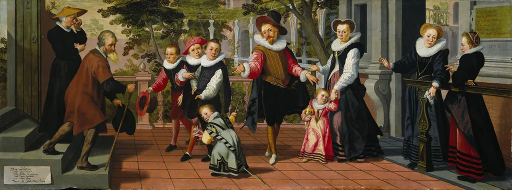 Rich Children, Poor Parents, by Pieter Pietersz the Elder, oil, 1600