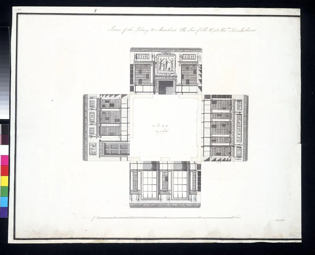 Design for a Library at Mamhead, by Robert Adam, 1768