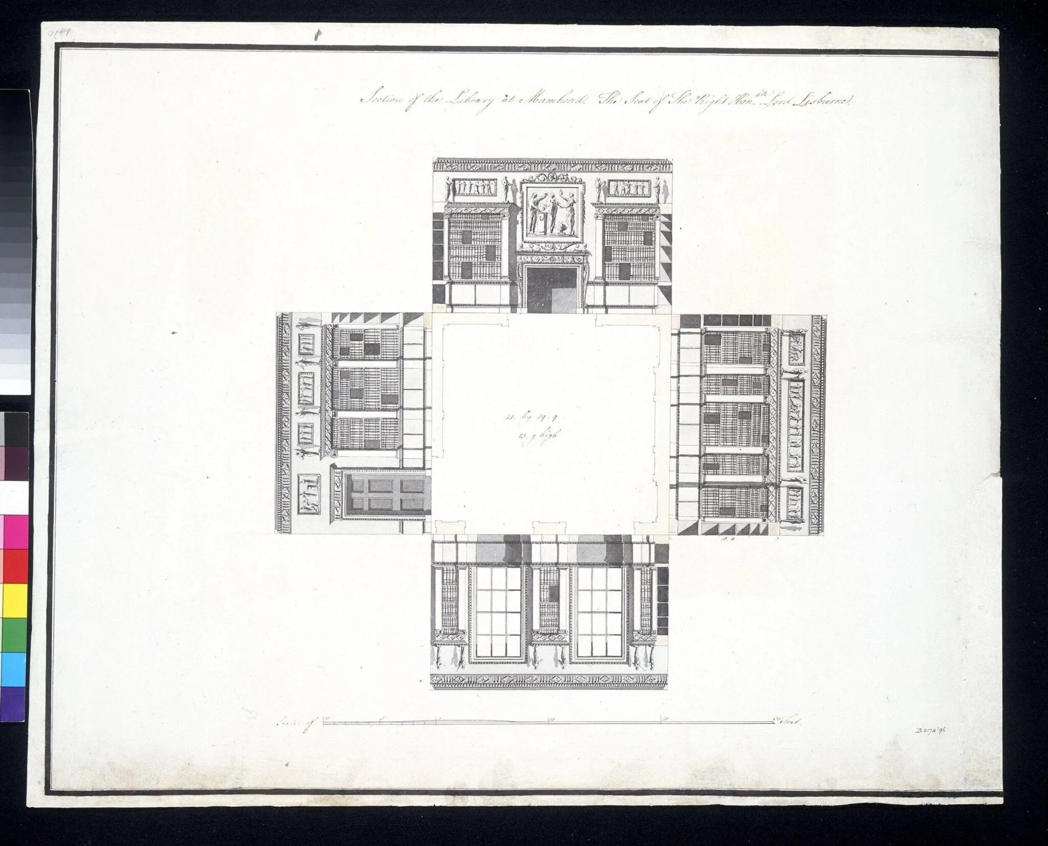 Design for a Library at Mamhead, detail