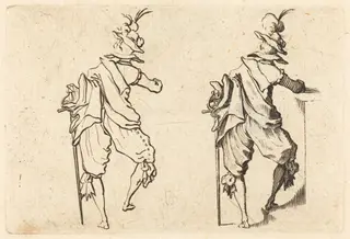 Man with Sword, by Jacques Callot, ink, 1622