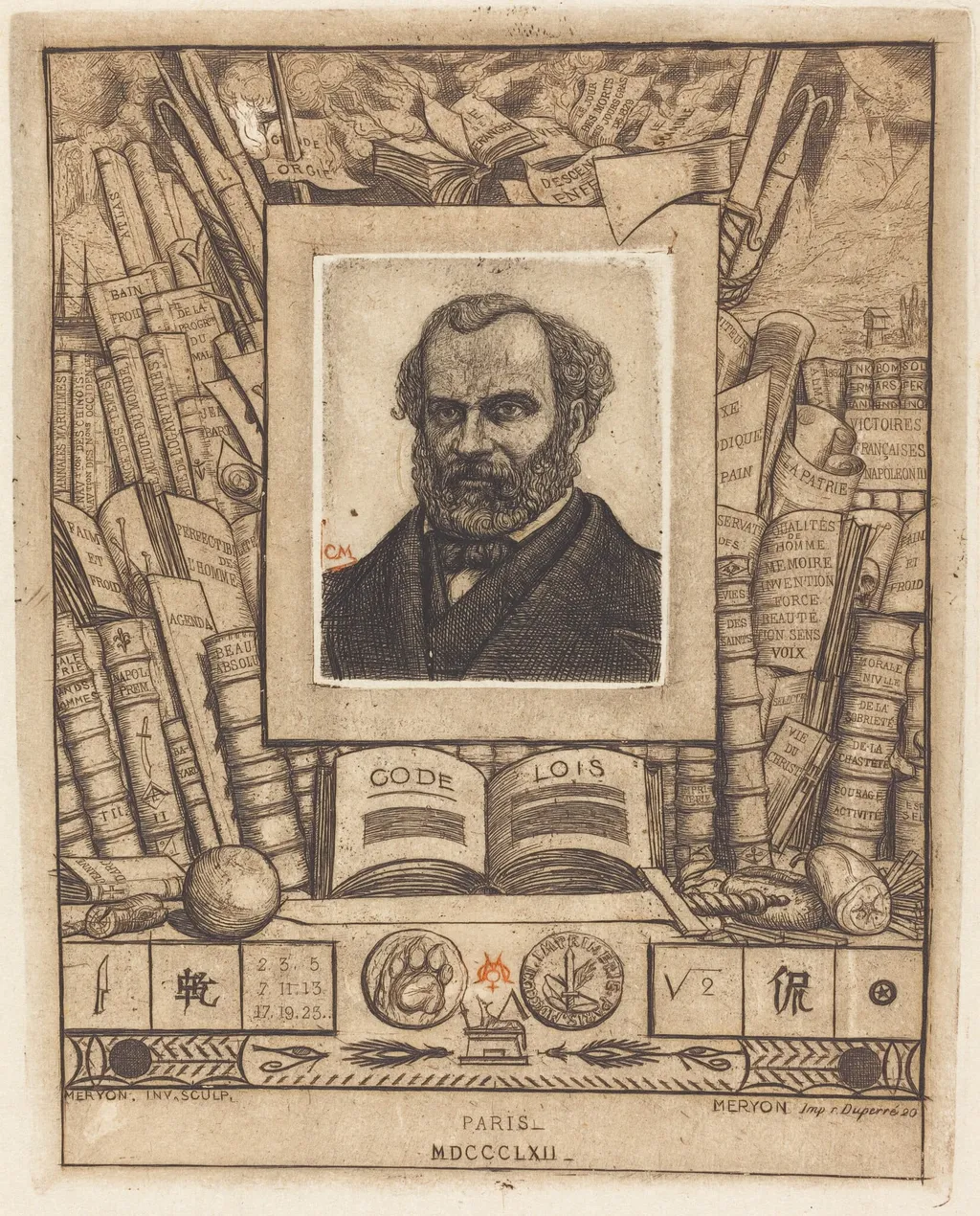 Armand Guéraud, by Charles Meryon, ink, 1862