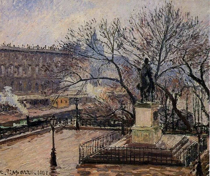 View of Pont-Neuf with Statue of Henri IV, detail