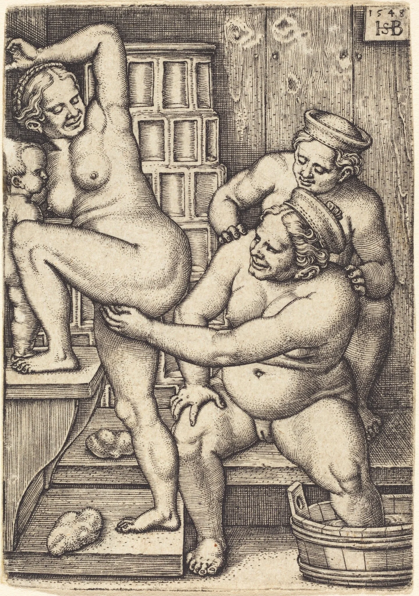 Three Women in a Bathroom, detail