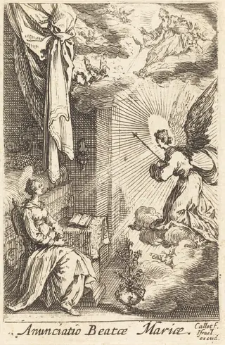 The Annunciation, by Jacques Callot, ink, 1634