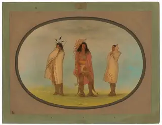 Three Iroquois Indians, by George Catlin, oil, 1865