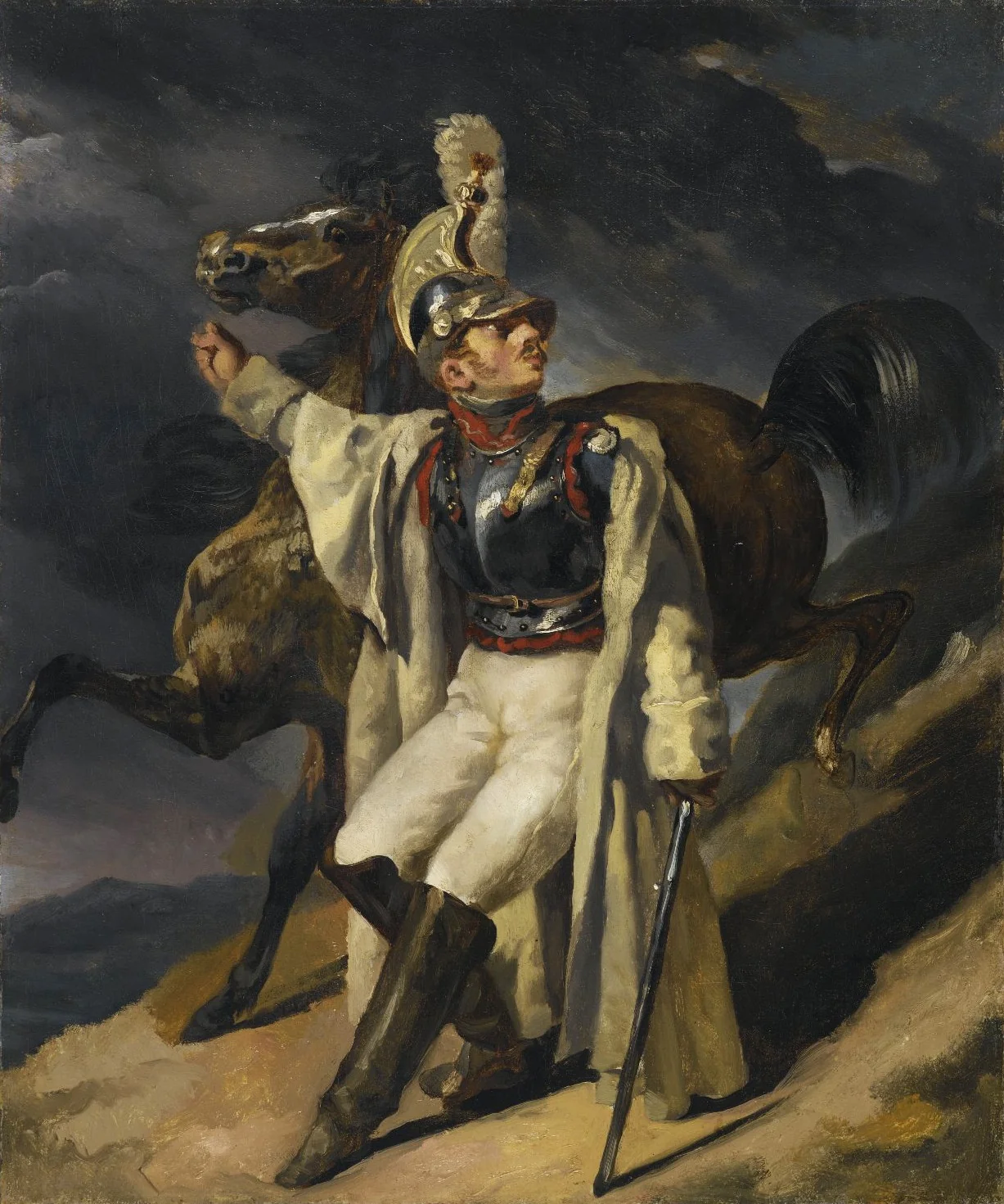The Wounded Cuirassier, study, detail