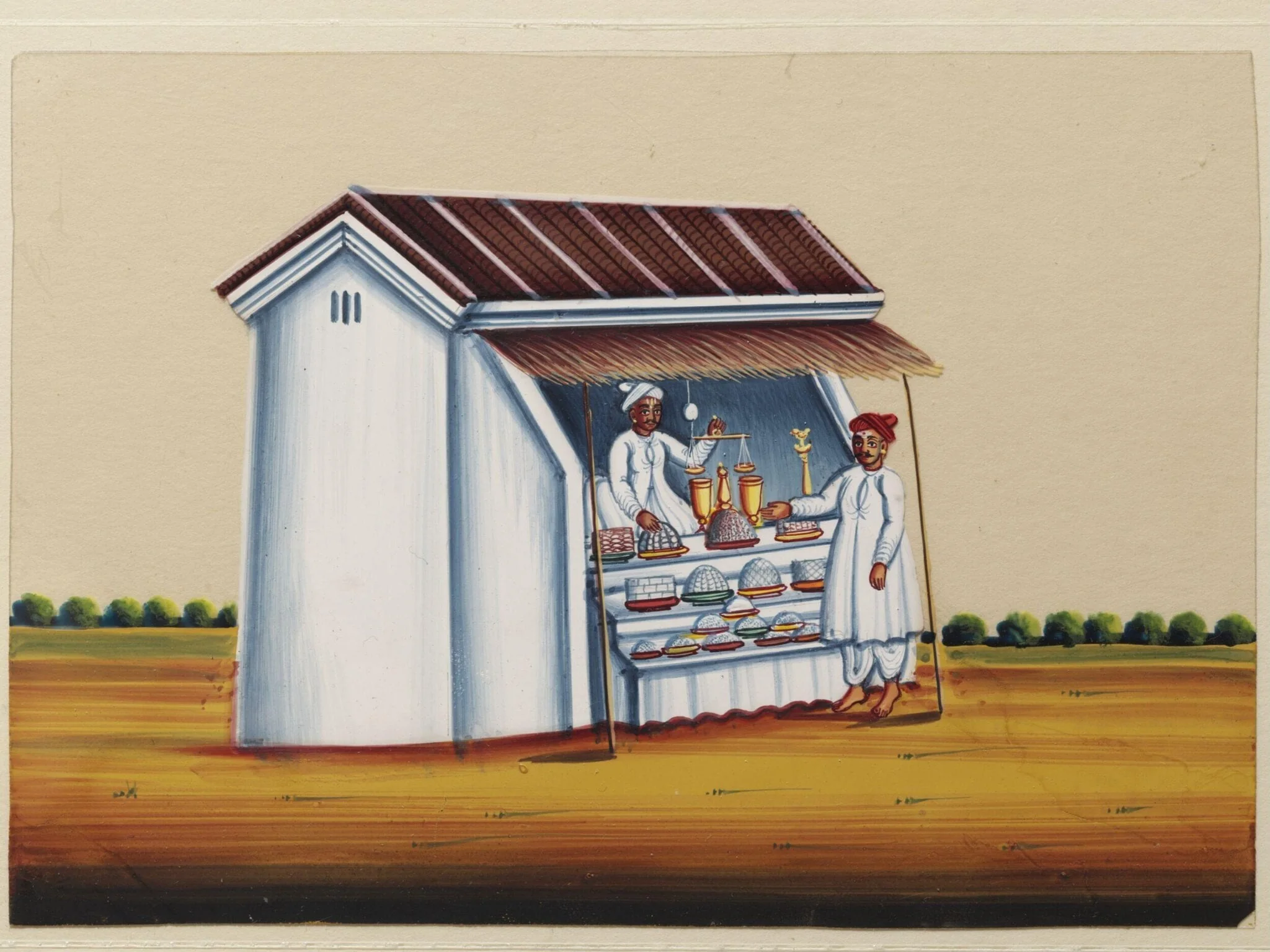 One of ten paintings of occupations and one of buildings., detail