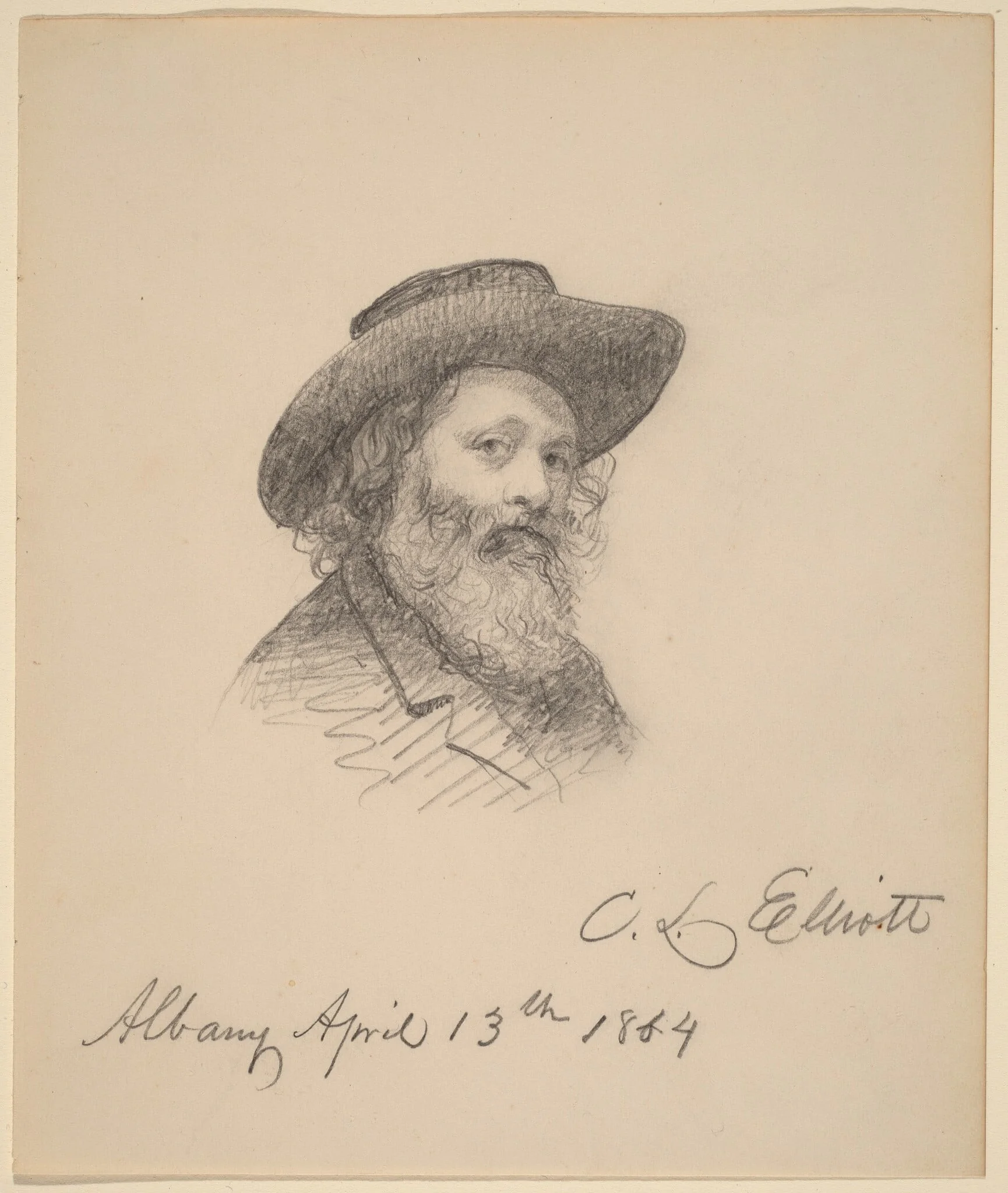 Portrait of the Artist Asa W. Twitchell, detail