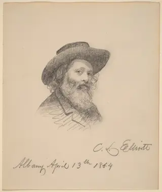 Portrait of the Artist Asa W. Twitchell, by Charles Loring Elliott, graphite, 1864