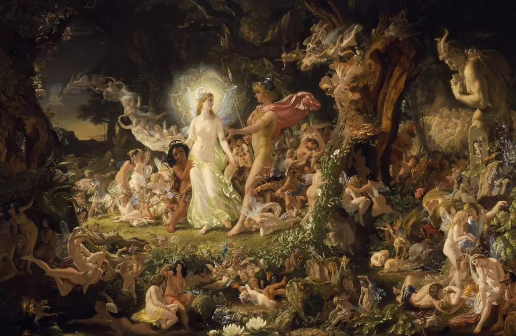 The Quarrel of Oberon and Titania, by Joseph Noel Paton, oil, 1849