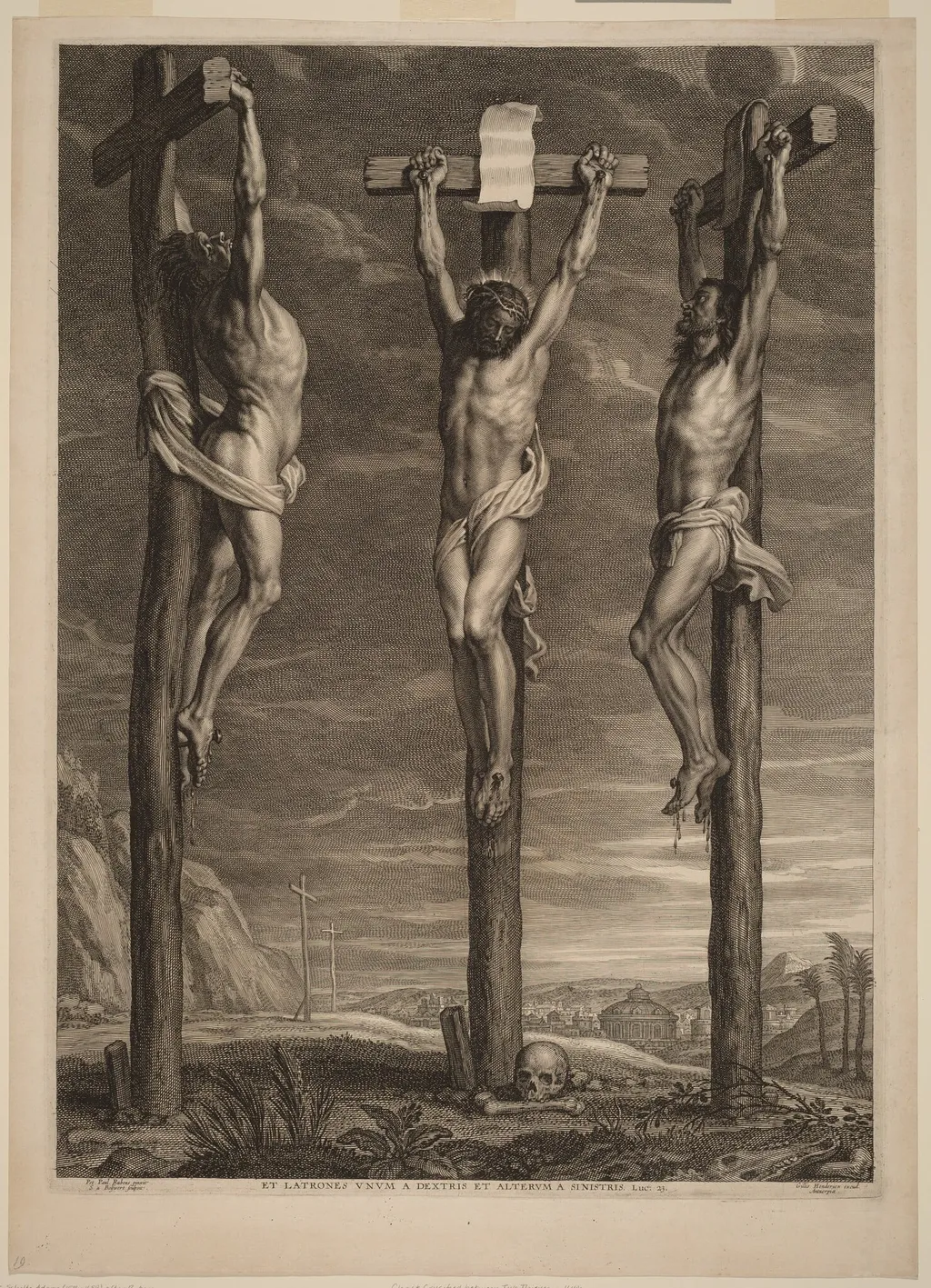 Christ Crucified between Two Thieves, by Schelte Adams Bolswert, ink, 1644