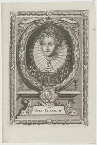 Queen Elizabeth, by Pieter van der Banck, ink, 1706