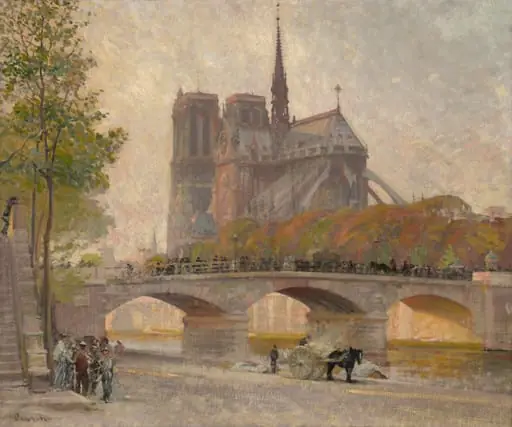 Notre Dame de Paris, by Robert William Vonnoh, oil, 1890