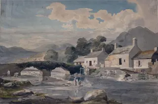 Beddgelert Bridge, by Cornelius Varley, watercolor, 1802