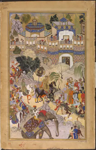 Akbar, by Farrukh, paint, 1592
