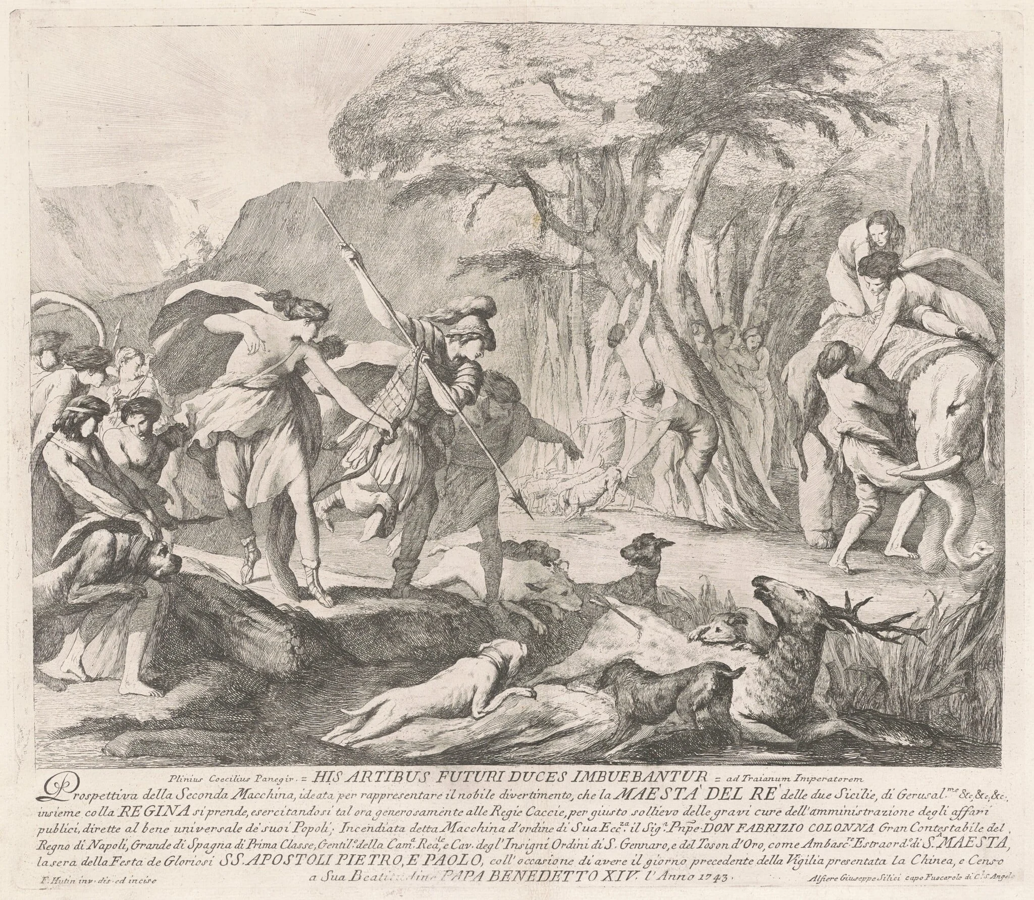 The Seconda Macchina for the Chinea of 1743: The Royal Hunt, detail