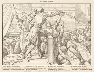 Auch ein Todtentanz IV, by Alfred Rethel, ink, 1849
