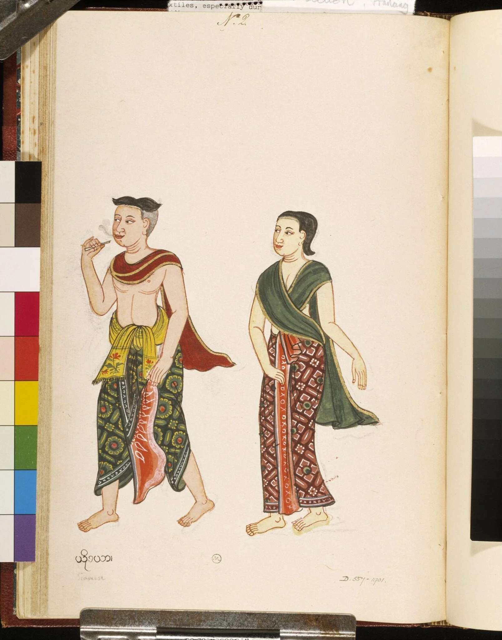 One of fifty Burmese drawings., detail
