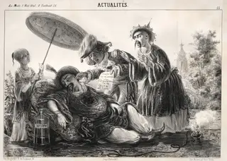 Actualités:  --Dites donc! dites donc! celeste Empereur...., by Clémente Pruche, 1841
