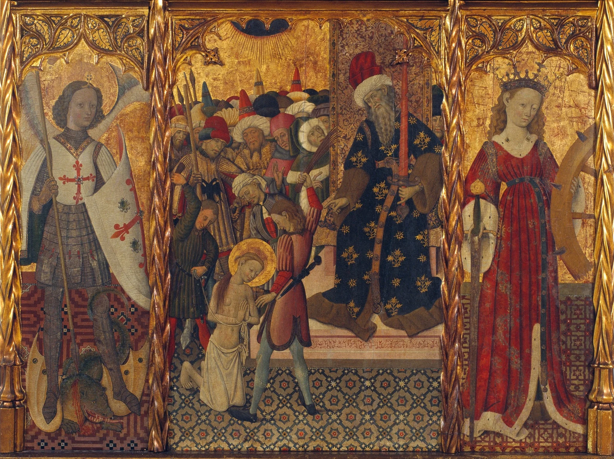 Saint Michael, Martyrdom of Saint Eulalia and Saint Catherine, detail