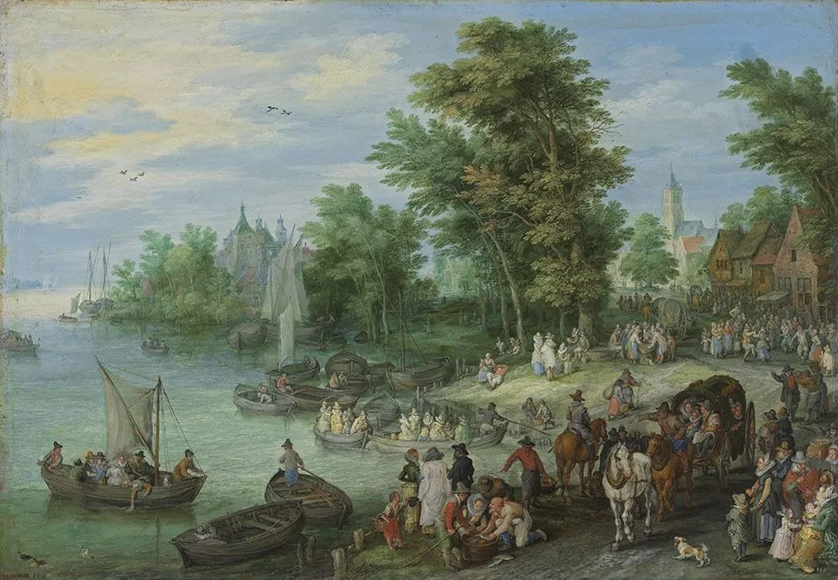 Landing Stage Near a Village, detail