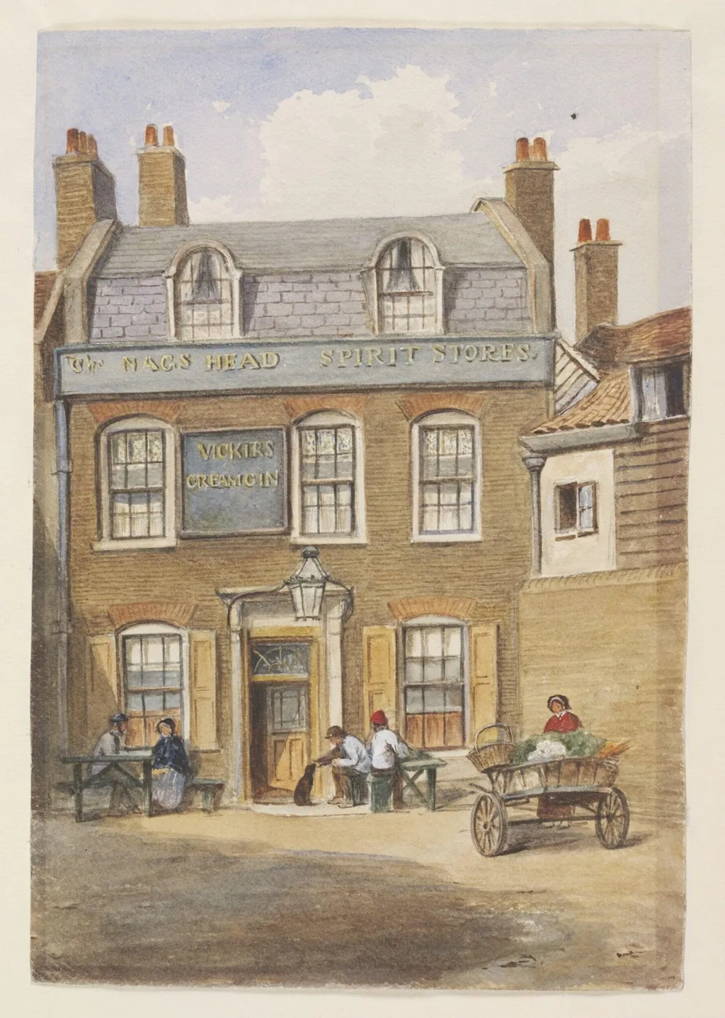 The Nag's Head, Hackney Road, by J. T. Wilson, watercolor, 1867