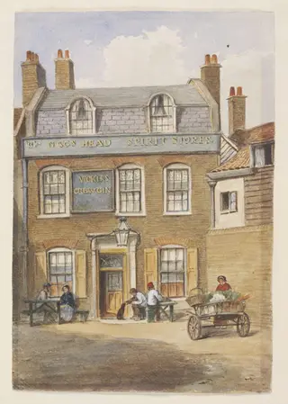 The Nag's Head, Hackney Road, by J. T. Wilson, watercolor, 1867
