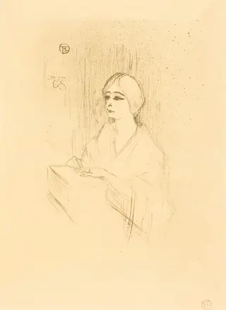 Yahne in His Box (Yahne dans sa loge), by Henri de Toulouse-Lautrec, ink, 1895