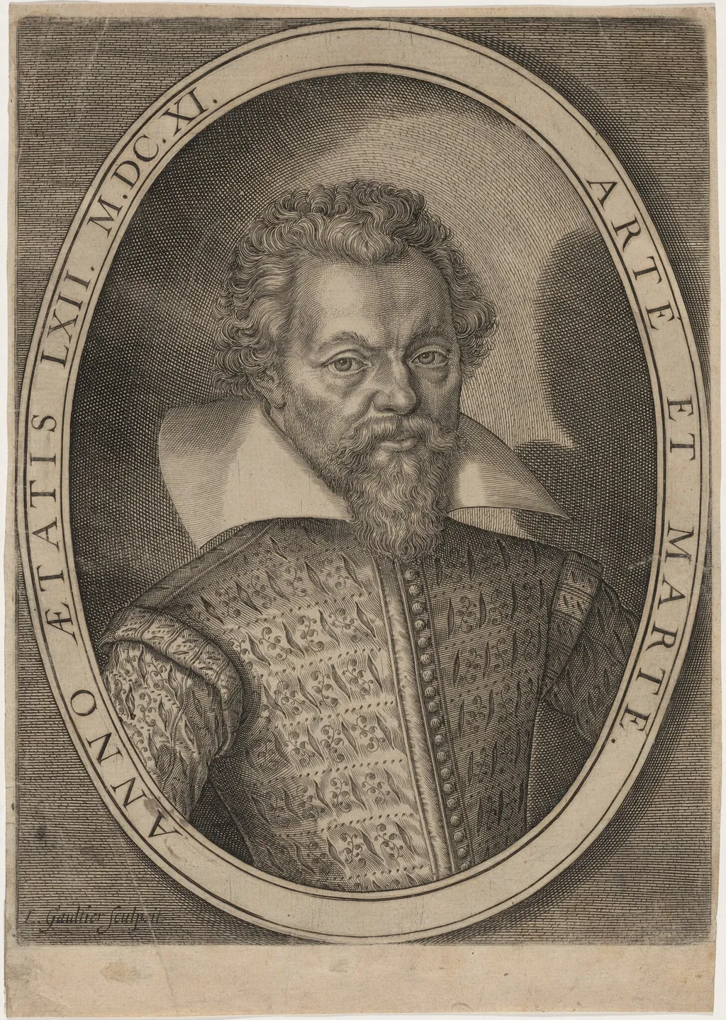 Philippe de Mornay (Du Plessis-Mornay), by Léonard Gaultier, ink, 1611