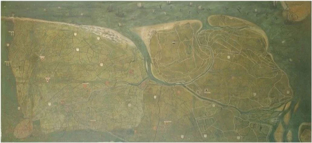 Map of the Liberty of Bruges, detail