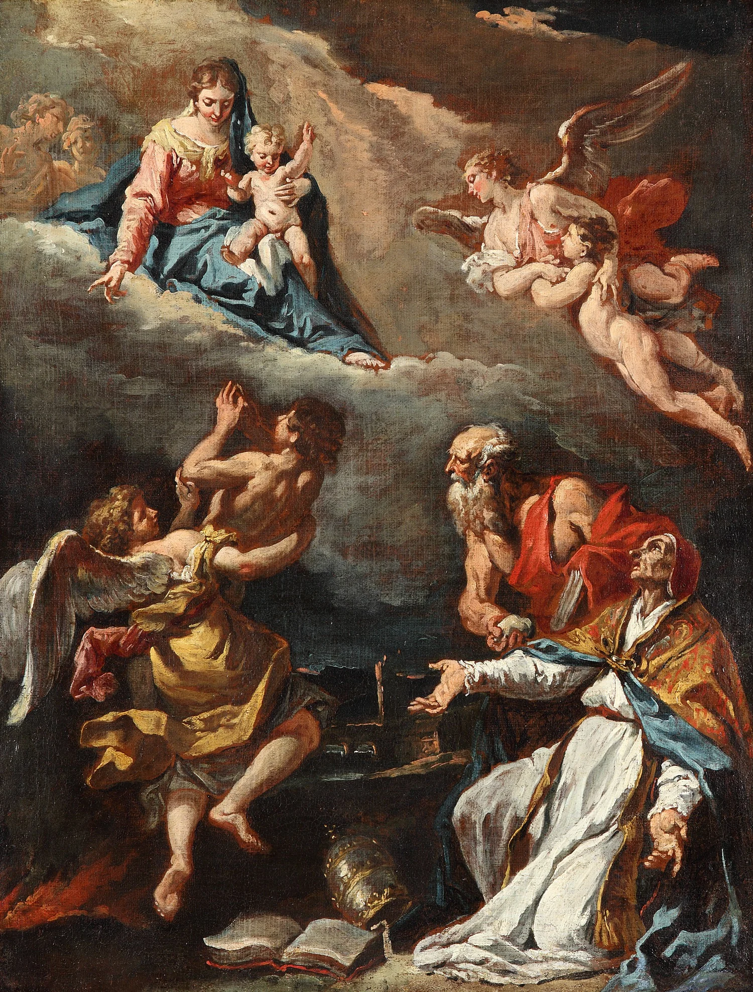 Die Fürbitte des Heiligen Gregor für die Seelen im Fegefeuer, detail