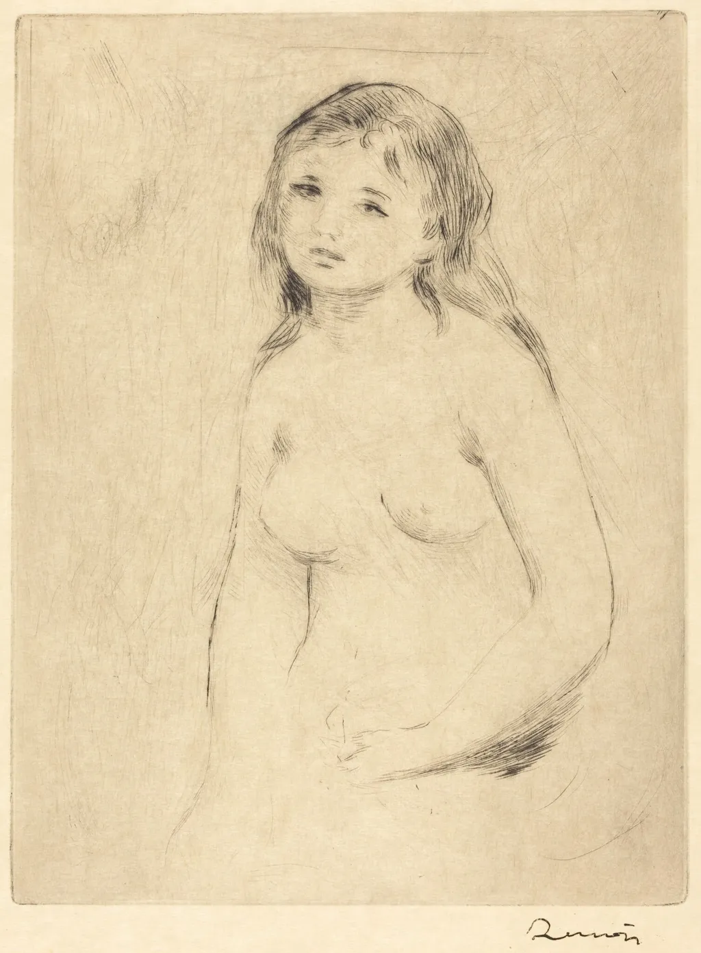 Study for a Bather (Etude pour une baigneuse), by Auguste Renoir, ink, 1880
