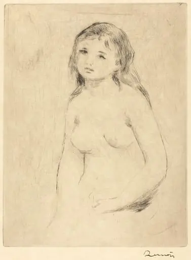 Study for a Bather (Etude pour une baigneuse), by Auguste Renoir, ink, 1880