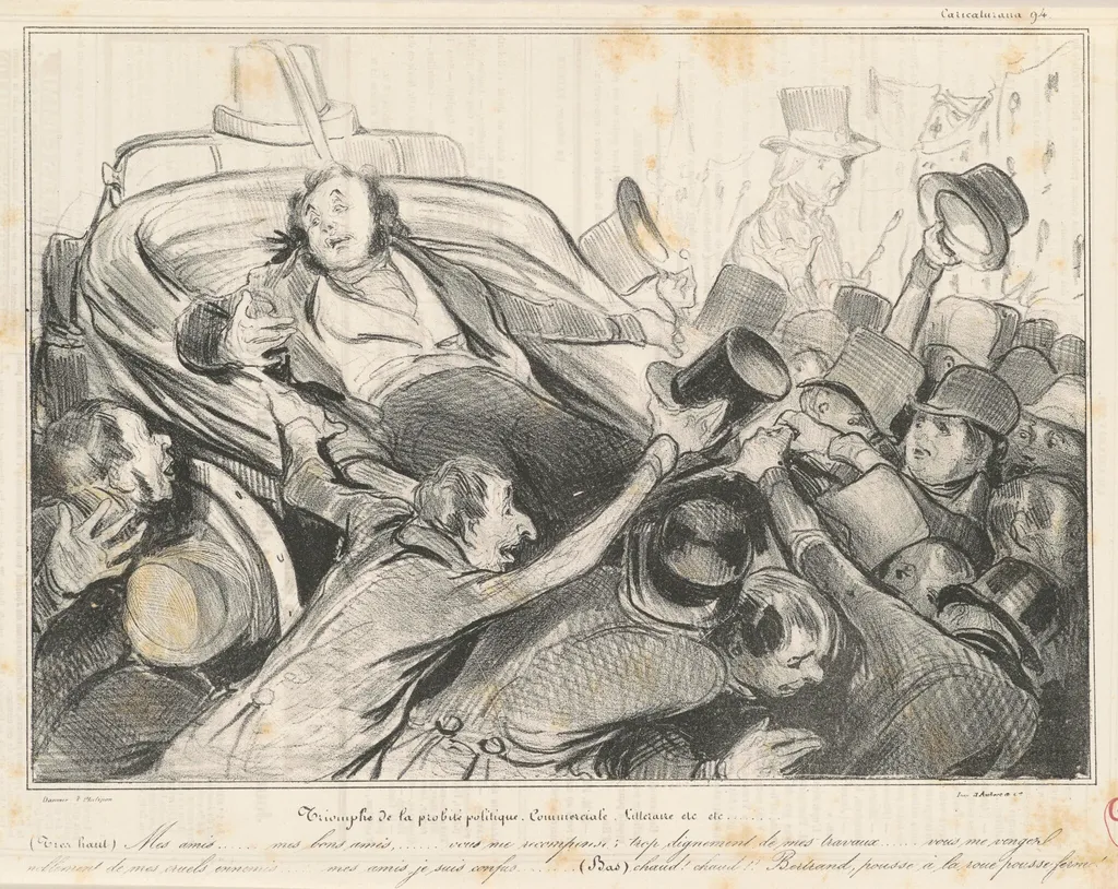 Triomphe de la probité politique commerciale, by Honoré Daumier, ink, 1838