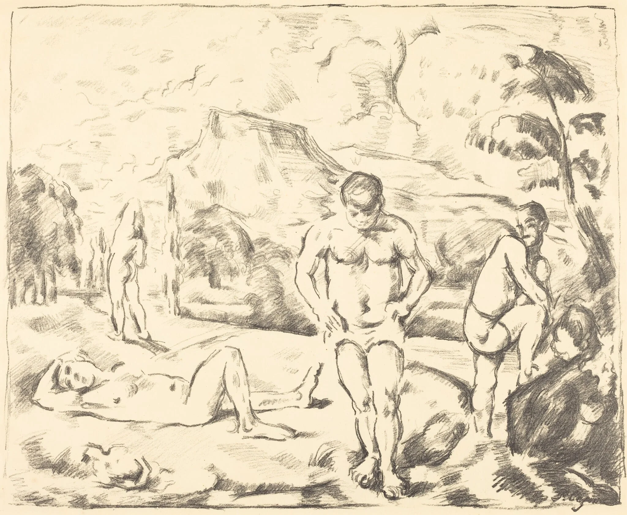 The Bathers (Large Plate), detail