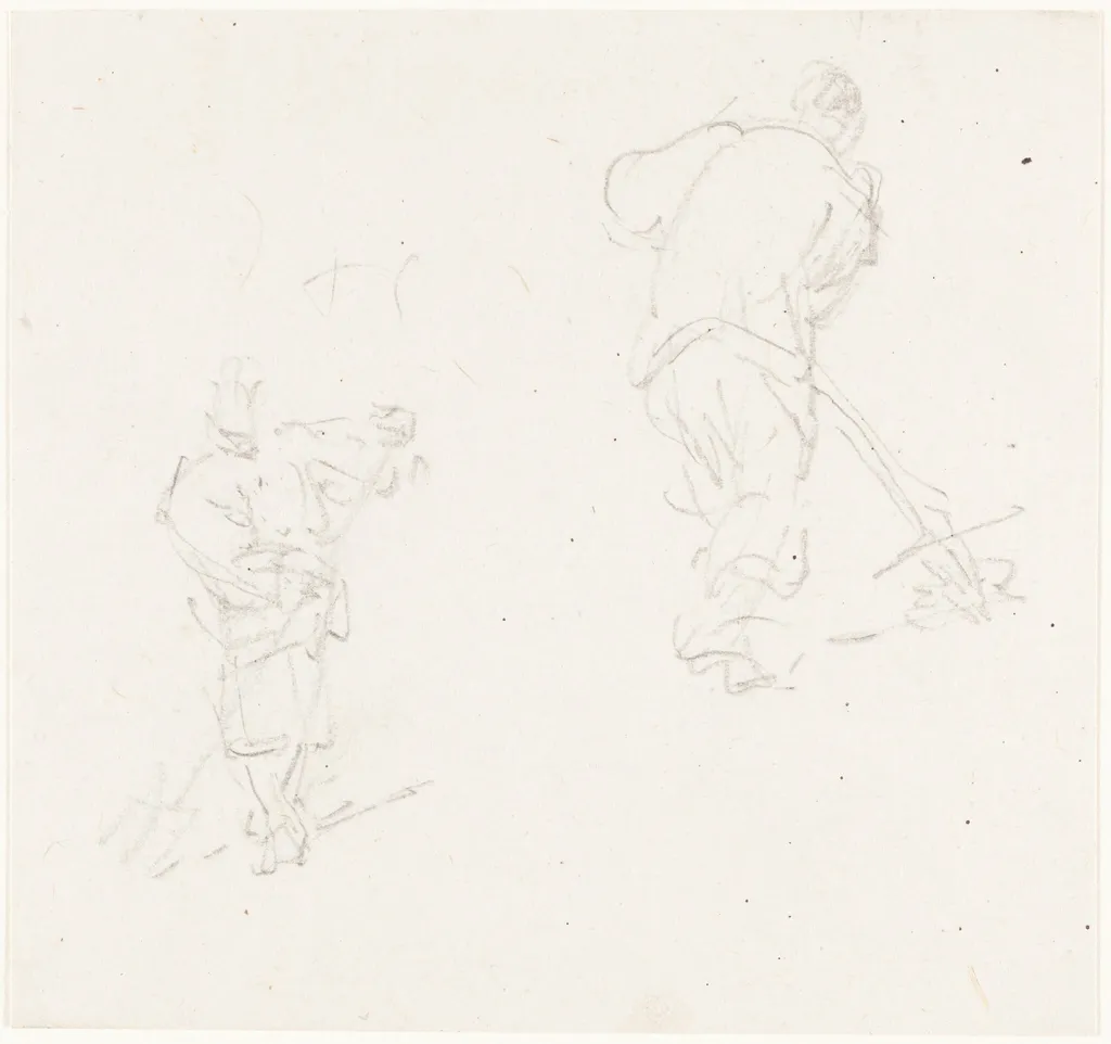 Two Chinese Laborers, by George Chinnery, graphite, 1838
