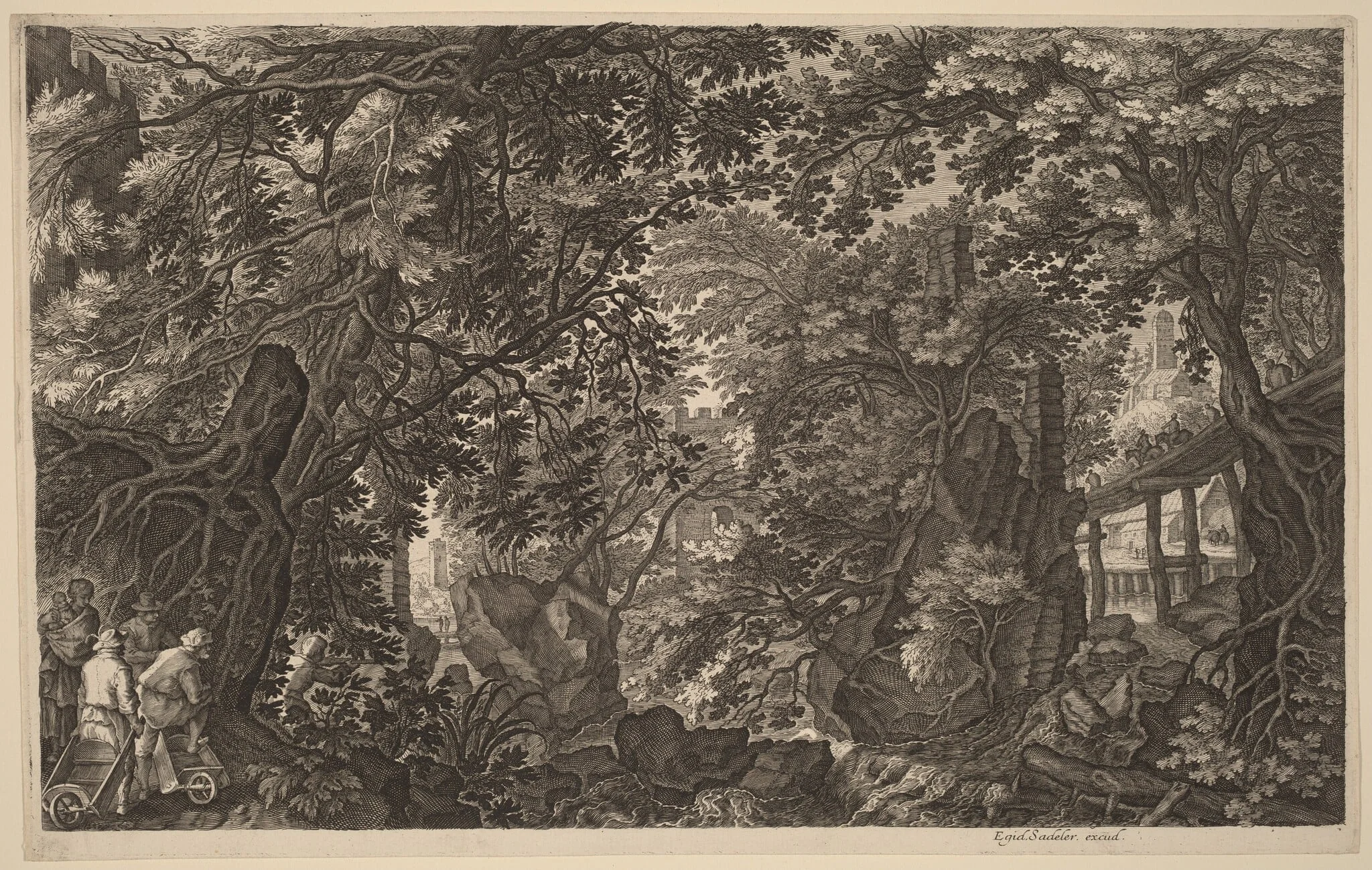 River Landscape with a Duck Hunter, detail