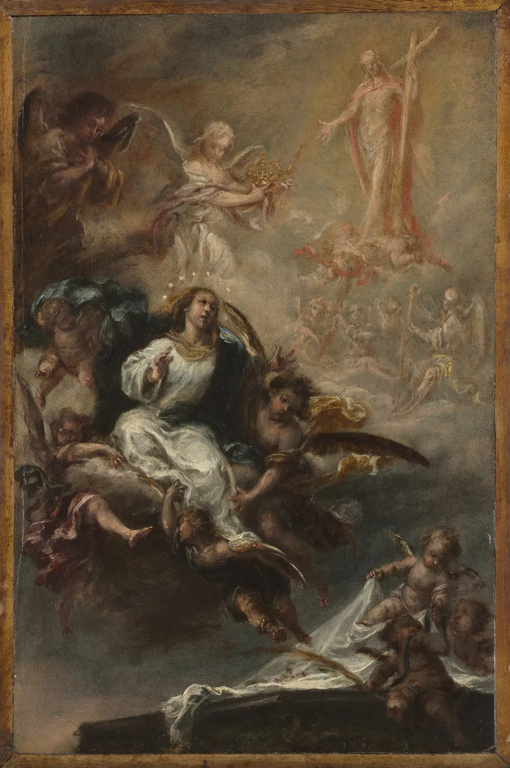 Study for "The Assumption of the Virgin" for San Augustín, Seville, by Juan de Valdés Leal, oil, 1671