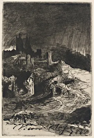 Landscape, by Victor Hugo, ink, 1868