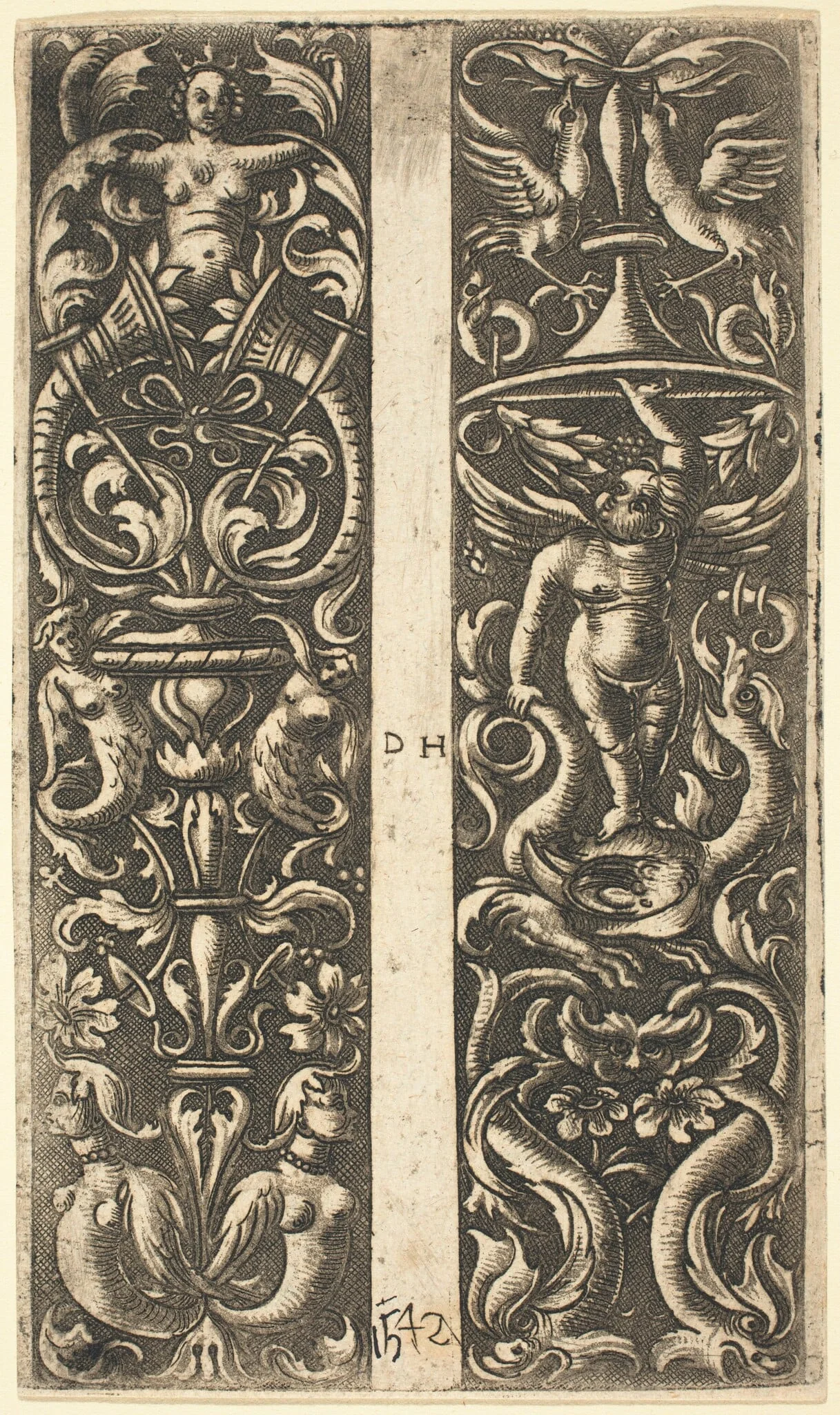 Ornament with Sirens and Ornament with Genius, detail