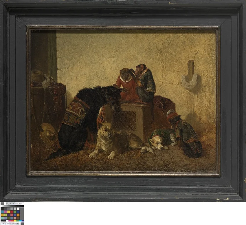 Apen en honden, detail