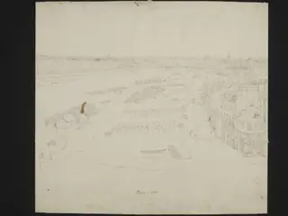 Preparatory drawing for a Panorama of Paris from the Seine, by Henry Aston Barker, 1802