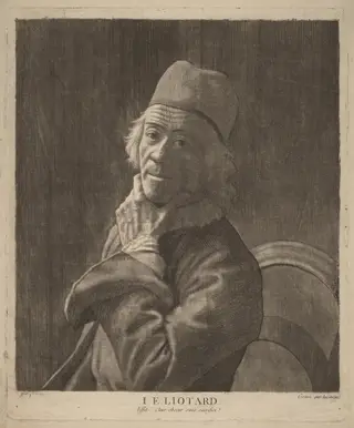 Self-Portrait, by Jean-Étienne Liotard, ink, 1779
